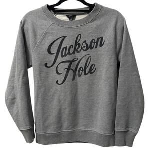 J. Crew Gray Sweatshirt with Black Print